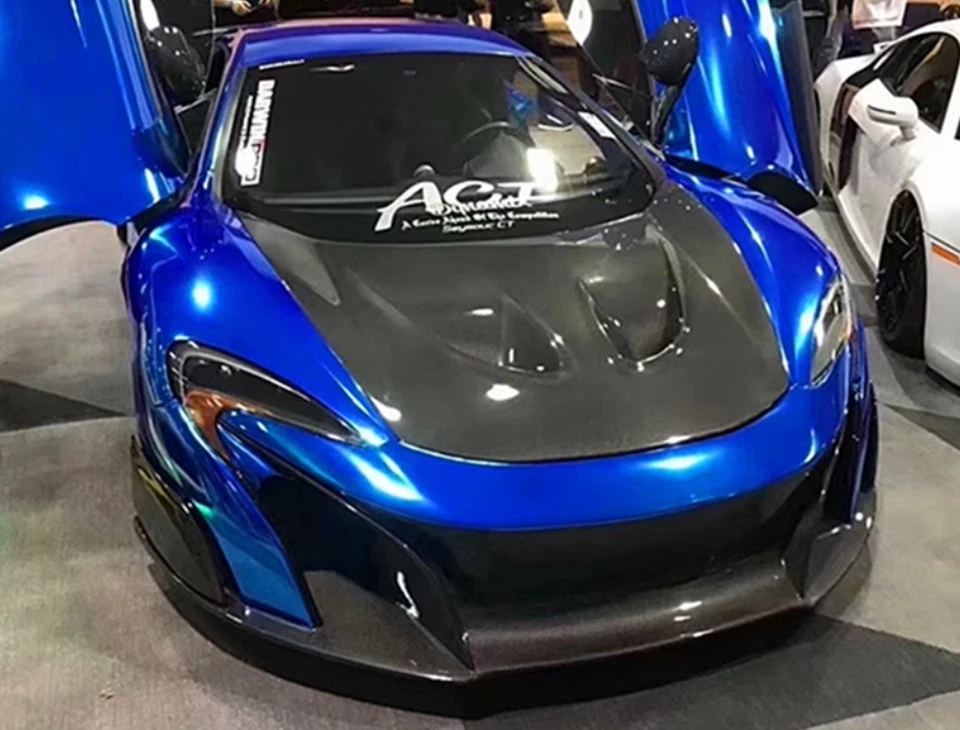 Cubierta de capó ventilada DMC de fibra de carbono real para McLaren 650S 2013-2018 Foto 3 de 4