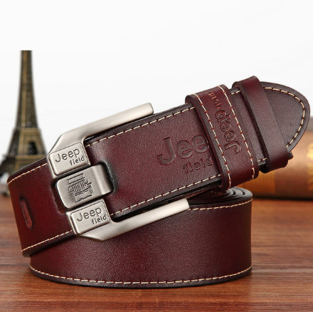 Ceinture Jeep marron cuir 120cm parfaite pour le jean et les voyages