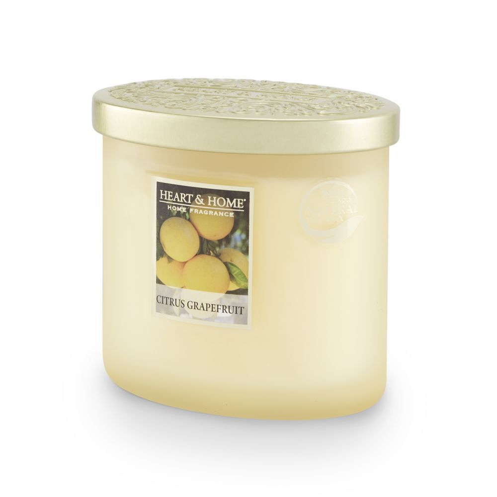 Heart & Home Ellipse Twin Wick Candle Jar Citrus Grapefruit