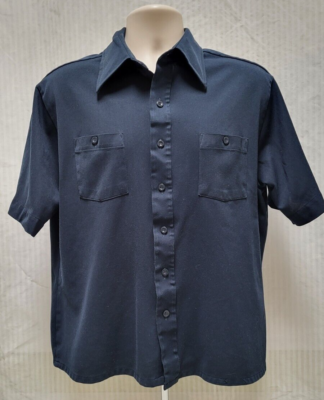 Vintage SEARS KINGS ROAD Blue Button Front Short Sleeve