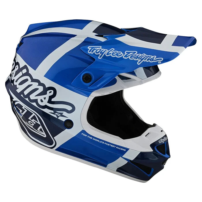 Troy Lee Designs SE4 Polyacrylite Quattro Blue MX ATV Helmet Adult XL  109970025