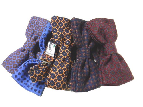 Papillon lana uomo rosso bordeaux dis blu verde e completo abbinato pochette - Bild 5 von 7