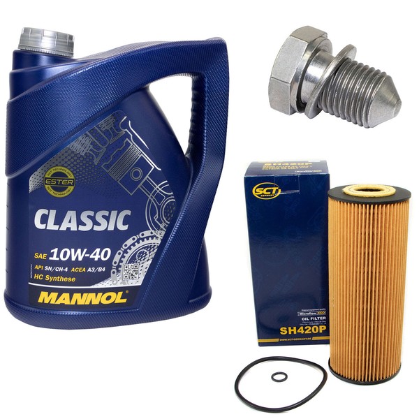 MotoröL ÖLfilter SH420P Set 10W40 5Liter + ÖLablassschraube FüR Audi Seat Skoda-image