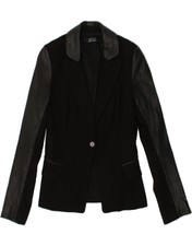 Guess By Marciano Womens 1 Button Blazer Jacket It 40 Small Black Am11