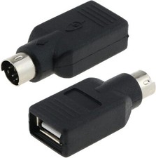 PS/2 Female to USB Male Converter - GREEN - Connector Adapter for PC Mouse - NEW