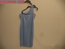 NWT- Women's Light Blue Body Contour One Shoulder Slide Slit Sheath Dress, Sz XL