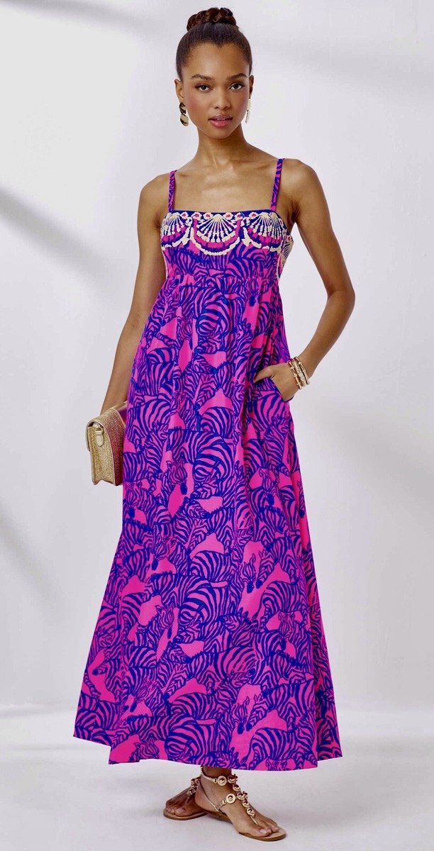 Lilly Pulitzer NWT Bernadetta Maxi Dress Passion Fruit Pink Wild