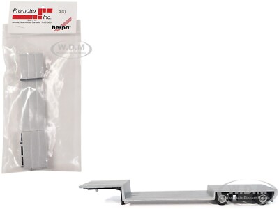 SPREAD AXLE DOUBLE-DROP FLATBED TRAILER SILVER 1/87 (HO) BY PROMOTEX 005363 S