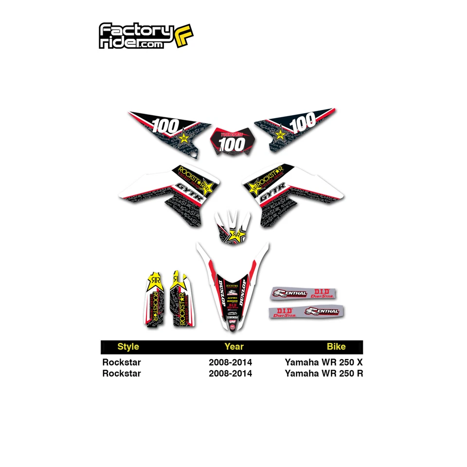 Yamaha WR 250 X & R 2008-2014 Rockstar Graphics KIT y matrículas personalizadas Foto 2 de 4
