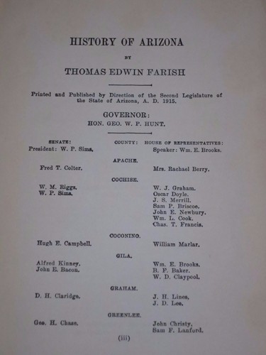 1915 / 16 1ST. ~ HISTORY OF ARIZONA ~ THOMAS EDWIN FARISH / VOLS. 1 - 4 / ILLU - Picture 7 of 12