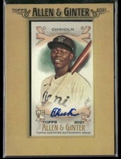 2021 Topps Allen & Ginter #FMA-JCH Jazz Chisholm Framed Mini Baseball Autographs