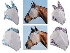 Cashel Horse Equine Patterned Fly Mask with UV Protection American Wave & Pluma