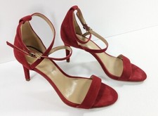 MICHAEL KORS AVA Mid Dress Sandal SUEDE SCARLET Red