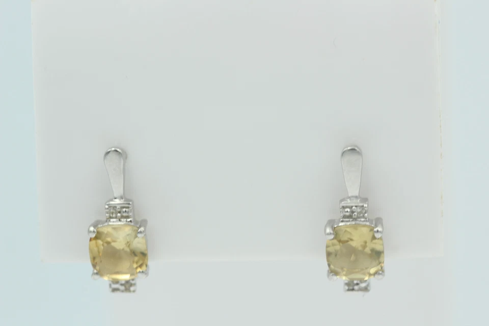 2,94 Carati Whisky Quarzo Orecchini 925 Argento Sterling Con Cubic Zirconi Alto - Immagine 3 di 4