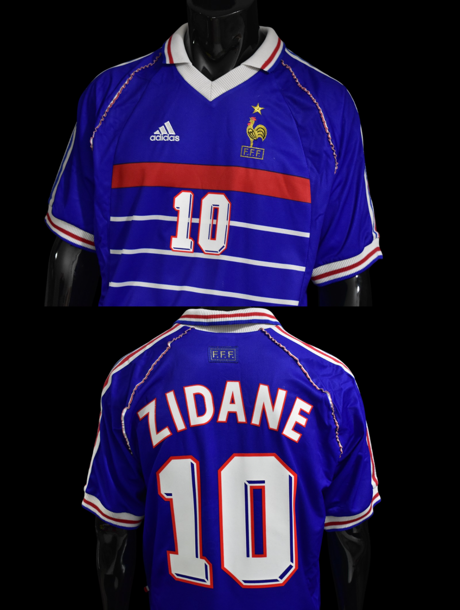 adidas FFF France 1998 World Cup Home Shirt ZIDANE SIZE L men