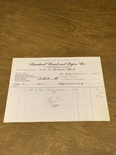 Rare Standard Card & Paper Co. New York 1912 Receipt 
