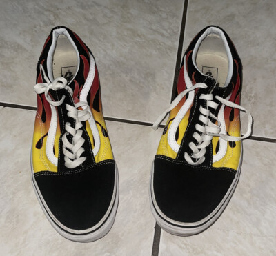 Vans Mens Low Sz 12 With Flames Used