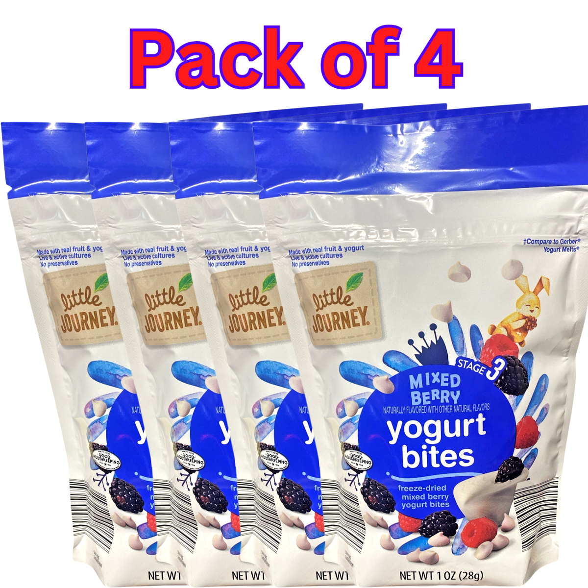 Yogurt Bites Mixed Berry, Freeze-Dried Baby Snack, Stage 3, No