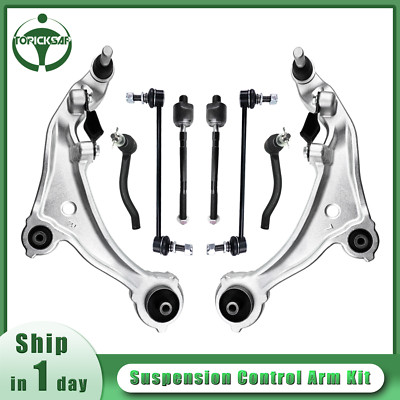 8Pcs For 2009 - 2014 Nissan Murano Control Arm Ball Joint Tie Rod Sway Bar Link