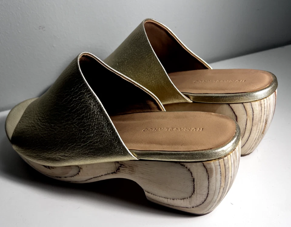 Zapato zueco/mula Huma Blanco KATLYN, dorado, talla 40 (talla 9,5 EE. UU.) AGOTADO Foto 3 de 4