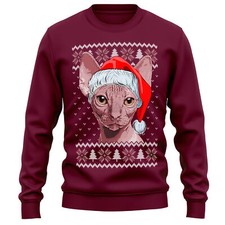 Gatto Calvo Regalo Natale Sphynx Felpa Animali Selvatici Lui o Lei Senza Peli...