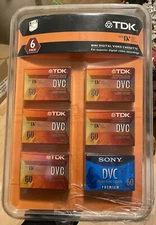 NEW Tdk 6 PACK DVC MINI DIGITAL VIDEO CASSETTE 60 MINS new sealed open box Htf