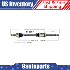 Fits 1993 1994-2002 Nissan Quest Mercury Villager Front Right CV Axle CV Joint