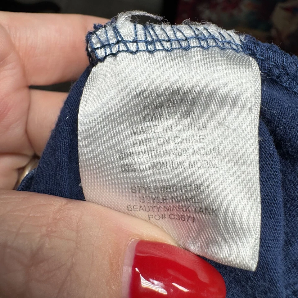 Camiseta sin mangas Volcom azul a lunares espalda deportiva M/12 mezcla modal de algodón manga para mujer Foto 3 de 4