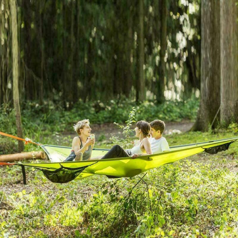 Triangle Camping Hammock Bed Outdoor Hanging Swing Mat Backyard Tree