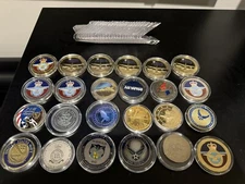 Aviation Coin Collection (24 Coins With Clear Cases And Stands )