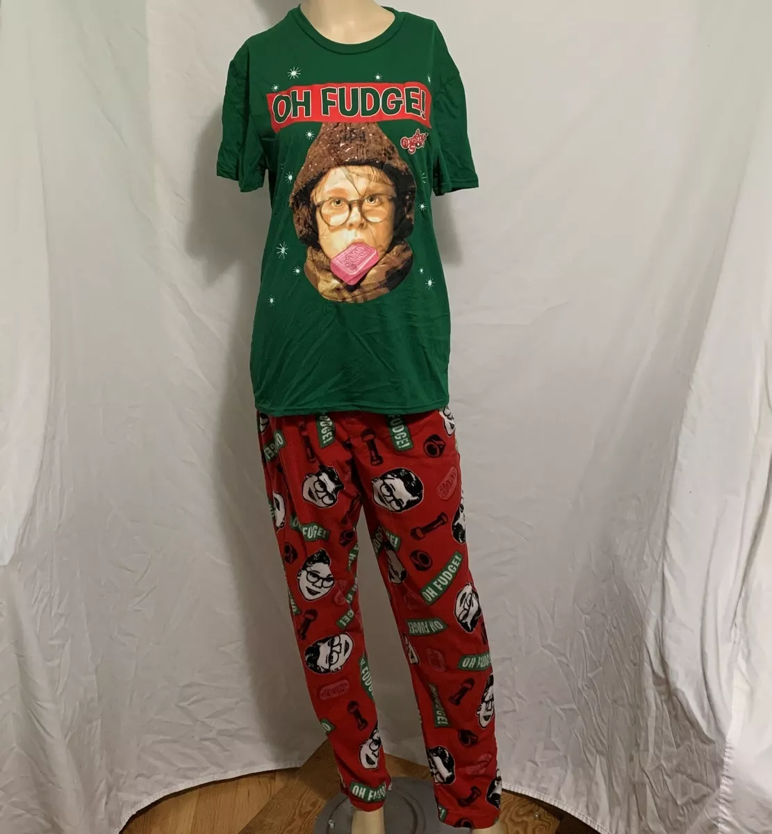 Ugly Christmas Pajamas Lounge Set A Christmas Story Oh Fudge Ralphie PJ  Mens M