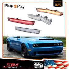 For 18-2022 Dodge Challenger SRT 4PCS LED Side Marker Light Red Amber Lamp Clear