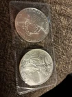Two 2011 1 Oz Silver American Eagle Bullion Coins (Brilliant Uncirculated)