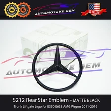 S212 E63 AMG WAGON Trunk Star Emblem MATTE BLACK Rear Logo Badge Mercedes E350