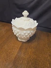 Fenton Vintage White Milk Glass Sugar Bowl Lidded