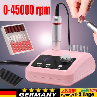 45000 U/min Elektrische Nagelfräser Nagelfeile Maniküre Profi Pediküre Set Bits