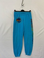 Aviator Nation Sweatpants Joggers Turquoise Rainbow Logo Made in USA Size S P