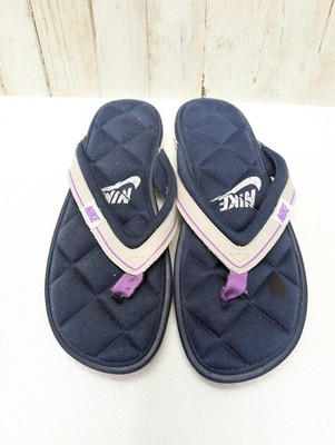 Nike Celasso womens 8 navy blue memory foam thong sandals 2010