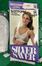 Vtg Bestform Bra 6830 34C Lace Sheer Full Figure White