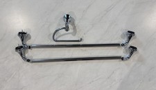  2 Moen YB2818CH Eva 18-Inch Single Towel Bar  1 Toilet Paper Holder Chrome