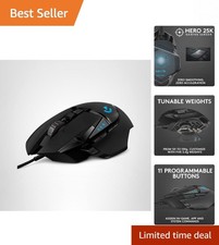 High Performance Logitech G502 Hero Mouse - 25,600 DPI, 11 Programmable Buttons