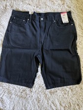 Mens LEVI'S 469 Loose Fit 100 Cotton 5 Pocket Black Jean Shorts NWT Size 40