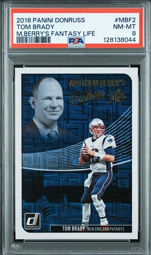 PSA 8 NM-MT 2018 Panini Donruss M. Berry's Fantasy Tom Brady #MBF2