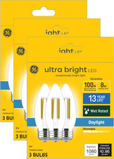 LED Light Bulbs, 100W, Daylight Candle Lights, Clear Decorative B12 Ultra Bright