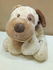 Taggies Buddy Puppy Dog 13" Plush Ribbon Tags Red Collar 2008 Stuffed Animal Tan