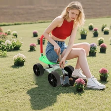 360?? Rotation Foldable Garden Rolling Stool  Adjustable Height Garden Stool
