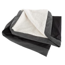 Replacement Dog Bed Cover Pet Duvet with Sherpa Top and Non-Slip Bottom