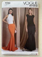 UNCUT  Vogue V1986 Misses Long Fitted Skirts B5 (8-10-12-14-16) Sewing Pattern