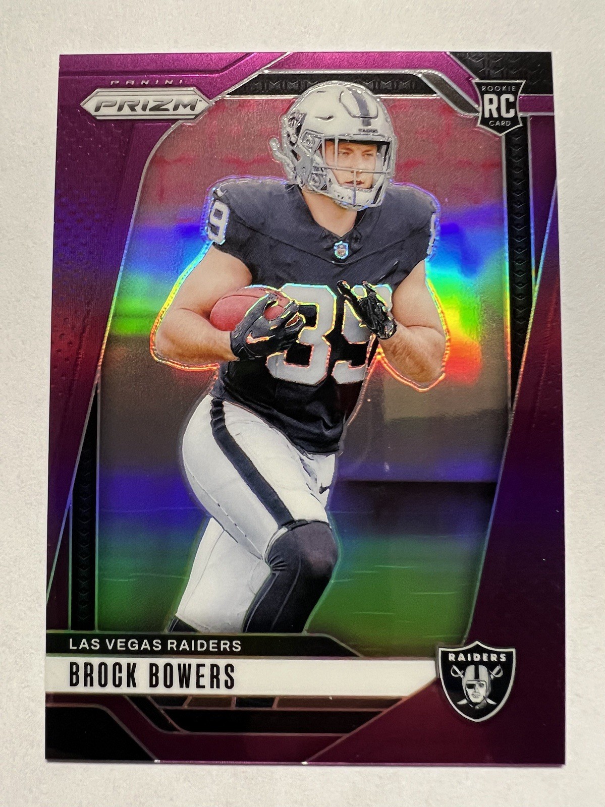 2024 Panini Prizm Brock Bowers #315 Purple Prizm /125 RC Rookie Raiders