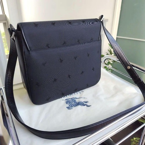 Burberry Shadow Horse Shoulder Bag Black Nylon Leather /Used - Picture 9 of 20